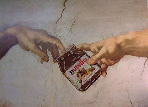 the creation of adam.nutella edition Art Parody, Art History, Funny Stuff, Things That, Wallpapers, Tumblr, Collage, Iphone, Like Button