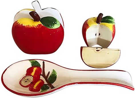 Fruit Themed Kitchen, Kitchen Island Decorating Ideas, Apple Soda, Owl Kitchen Decor, Cute Kitchenware, Apple Emoji, Cottage Kitchen Decor, Apple Kitchen Decor, Apple Kitchen