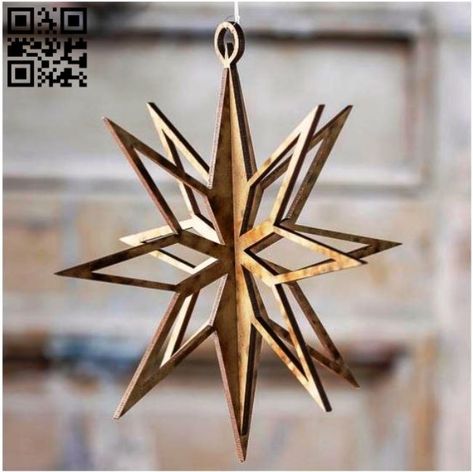 Christmas star E0018024 file cdr and dxf free vector download for laser cut – Free Download Vector Files Laser Christmas Gifts, Laser Cut Wood Jewelry, Wood Laser Ideas, Diy Laser Cut, Laser Cut Decor, Laser Cut Wood Crafts, Laser Engraved Ideas, Laser Art, Laser Cut Jewelry