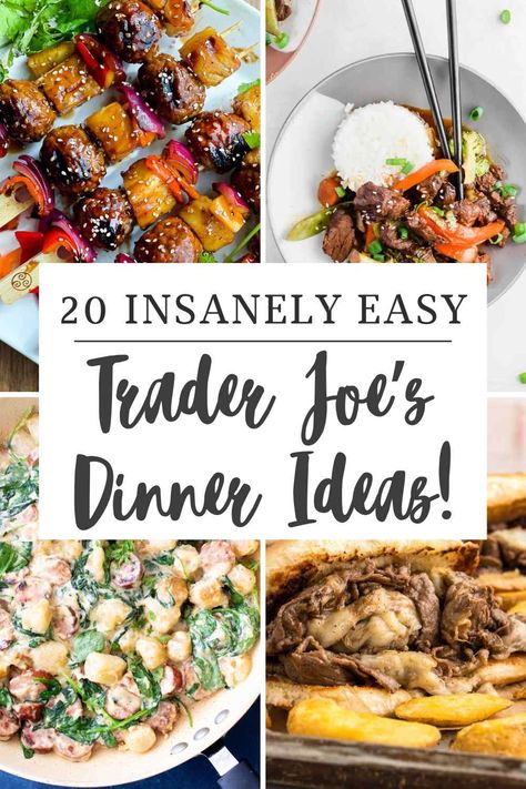 Need some easy meals to prepare? Here are 20 EASY Trader Joe's recipe ideas that will have a delicious meal on your table in no time. Dinner For Two Trader Joes, Trader Joes Meals For Two, Trader Joe’s Recipes Summer, Trader Joe’s Easy Recipes, Trader Joes Summer Recipes, Meals From Trader Joe’s, Healthy Easy Trader Joes Recipes, Simple Trader Joes Recipes, Trader Joe’s Gyros