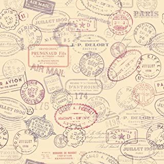 Amazon.com: travel themed removable wallpaper Steampunk Fabric, Paris 1900, Vintage Parisian, Travel Stamp, Images Vintage, Unique Wallpaper, Postal Stamps, Vintage Stamps, Wallpaper Panels