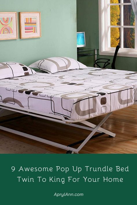 Trundle Pop Up Beds, Twin To King Trundle Bed, Daybed Pop Up Trundle, Pop Up Trundle Bed Guest Rooms, Diy Day Bed With Trundle, Bed No Frame, Trundle Bed Ideas, Twin To King Daybed, Trundle Beds Diy