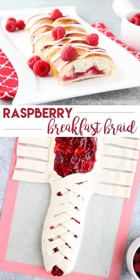 Braided Bread Recipe Stuffed Sweet, Braided Bread Sweet, Bread Braid Recipes, Breakfast Braid, Raspberry Breakfast, Simple Icing, Raspberry Bread, Trendy Braids, Braids Easy