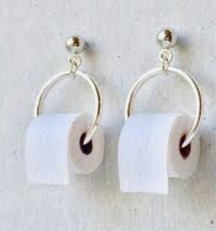 Toilet Holder, Toilet Ring, Lesbian Earrings, Crazy Earrings, Weird Jewelry, Funny Earrings, Quirky Earrings, Funky Earrings, Mini Things