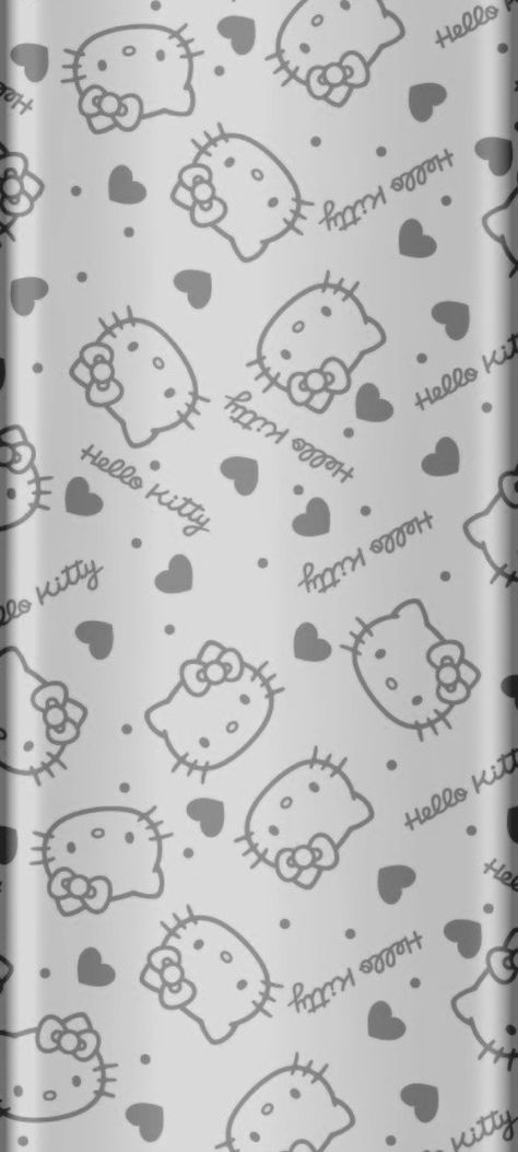 Gray Hello Kitty Wallpaper, Grey Hello Kitty Wallpaper, Black And White Hello Kitty Wallpaper, Gray Hello Kitty, Gray Moodboard, Basic Wallpapers, Grey Hello Kitty, Iphone Makeover, Black And Grey Wallpaper