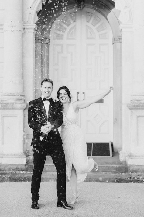 The Perfect Champagne Spray Wedding Photos