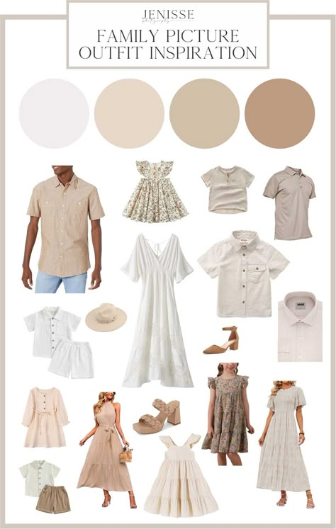 Fall Family Photos Florida, Winter Whites Family Photos, Family Pictures Peach Color Schemes, White And Cream Family Pictures, Photography Outfit Color Palette, Neutral Family Newborn Picture Outfits, Neutral Family Picture Color Scheme, Light Neutrals Family Photos, Soft Light Neutral Family Pictures