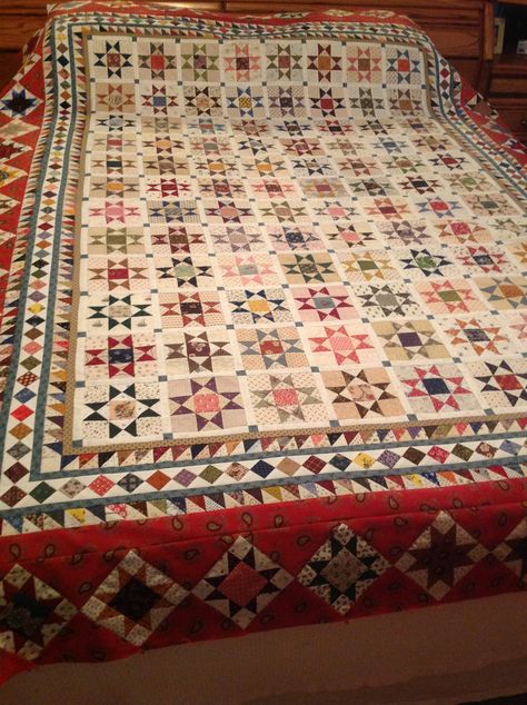 My Ancient Stars quilt! Ohio Star Quilts, Ohio Star Quilt, Lisa Smith, Ohio Star, Primitive Quilts, Medallion Quilt, I Am Lucky, Civil Wars, Sampler Quilts