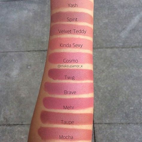 Mac swatches Mac Swatches, Mac Twig, Mac Makeup Looks, Mac Lipstick Swatches, Nyx Matte, Mac Lipsticks, Kylie Jenner Lipstick, Mac Lips, Makeup Mac