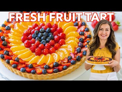 🍴 Fruit Tart from Natashas Kitchen on 🍲 Niftyrecipe.com - Desserts Sweet Tart Dough Recipe, Easy Pastry Cream, French Fruit Tart Recipe, Easy Pastry, Natashas Kitchen, Easy Tart Recipes, Fresh Fruit Tart, Tart Crust, Pastry Cream Recipe