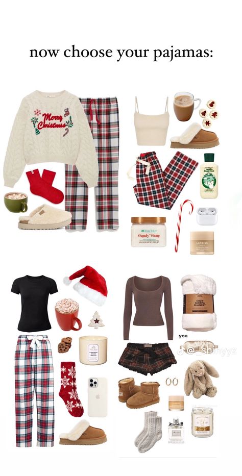 Cosy Pjs Aesthetic, Where To Get Christmas Pjs, Christmas Outfit Pajamas, Fall Pjs Pajamas, Cute Pjs Christmas, Christmas Home Outfit, Christmas Outfit Pjs, Polar Express Outfit Ideas, Aesthetic Christmas Pjs