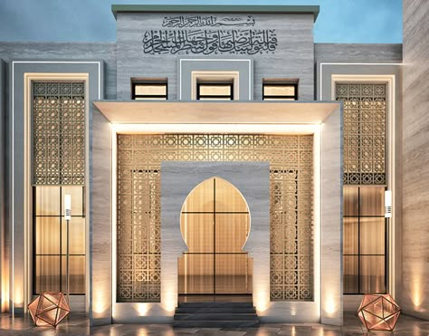 Tajoura Masjid on Behance Islamic Architecture House, Masjid Design, Mosque Design Islamic Architecture, Islamic Quotes About Life, Commercial Design Exterior, Mosque Design, Graphic Design Architecture, Revit Architecture, Modern Villa Design