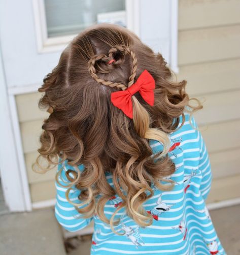 Heart Hair Tutorial Heart Hair Tutorial, Easy Toddler Hairstyles, Valentines Hairstyles, Cute Toddler Hairstyles, Girls Hair Styles, Girl Hair Dos, Valentine Hair, Girls Hairstyles Easy, Hairstyles Girl