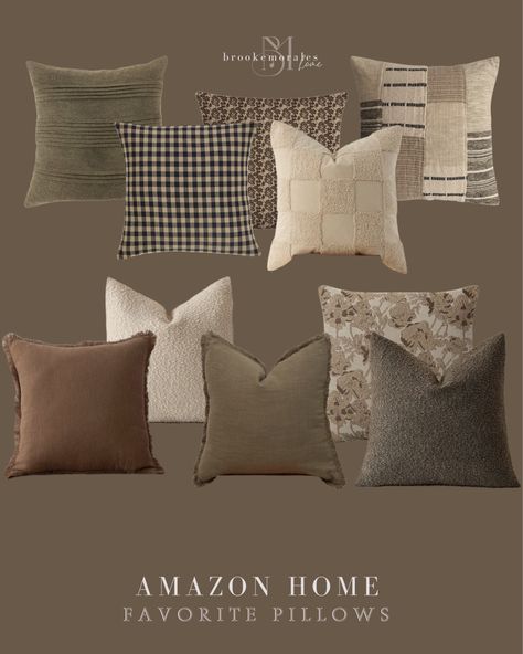 Brooke Morales curated on LTK White Bedding Throw Pillow Ideas, Amazon Throw Pillows, Brown Couch Pillows, Townhouse Interior, Printed Pillows, Pillow Combos, Therapist Office, Sofa Pillows Arrangement, Throw Pillows Living Room