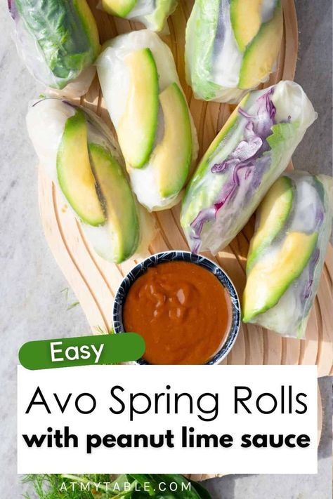 Looking for a healthy lunch or easy dinner recipe? Try this easy avocado spring roll recipe! Packed with fresh veggies, creamy avocado, and served with a tangy peanut sauce, it's a delicious way to keep your meals light and flavorful. Perfect for meal prep or a quick, nutritious snack. Easy Healthy Summer Meals, Peanut Sauce Healthy, Avocado Spring Rolls, Healthy Summer Meals, Spring Rolls With Peanut Sauce, Kid Dinners, Thai Dipping Sauce, Spring Salad Recipes, Thai Peanut Sauce