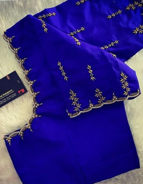 Simple Aari Work Blouse Design, Simple Aari Work Blouse, Blouse Design Aari Work, Blouse Designs Aari Work, Aari Work Blouse Design, Simple Aari Work, Pink Blouse Designs, Blue Blouse Designs, Blouse Maggam Work