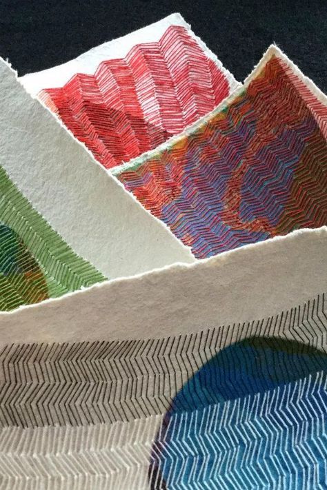 An assortment of stitched paper collages are included in a post about Karin Lundstrom's colorful embroidery. Embroidery In Paper, Karin Lundström, Thread Art On Paper, Paper Stitching, Stitch Paper, Embroidery Paper, Stitched Paper, Embroidered Paper, Embroidery On Paper