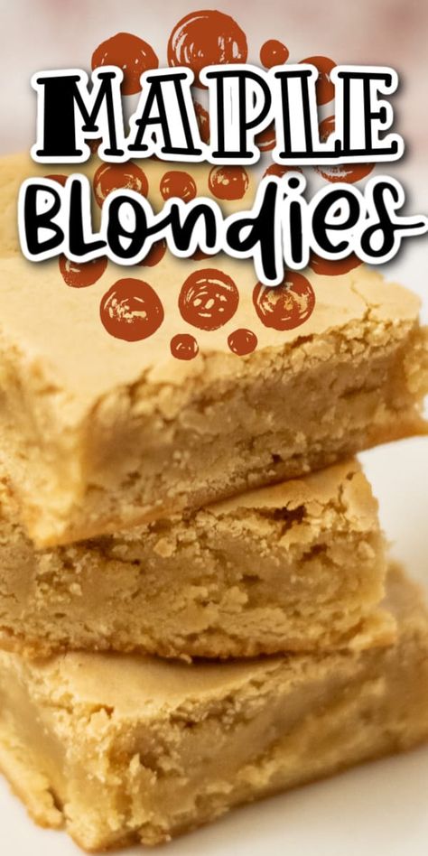 Maple Bars Recipe, Maple Blondies, Maple Desserts, Maple Bars, Maple Recipes, Maple Syrup Recipes, Bars And Squares, Syrup Recipes, Blondies Bars