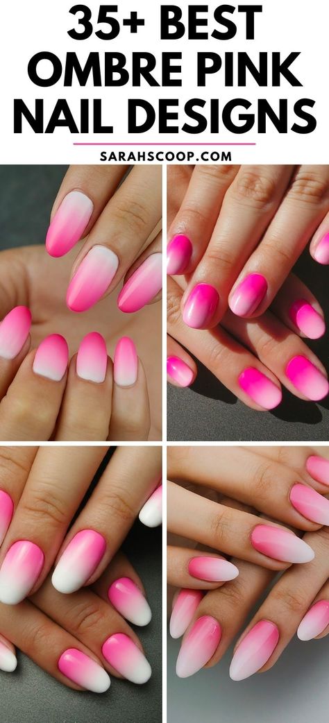 Enter the world of creativity with these 35+ ombre pink nail designs that are perfect for anyone seeking a pastel hue and gradient look to feel ultra-feminine and trendy. 💅🌸 #OmbreNails #PinkNails #NailDesigns Bright Pink Ombré Nails, Hot Pink Ombre Nails, Pink Ombre Nail Art, Umbre Nails, Pink Ombré Nails, Pink Blue Nails, Dip Ombre, Office Nails, Ombre Nail Art Designs