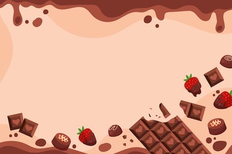 Flat world chocolate day background with... | Free Vector #Freepik #freevector #chocolate-day #cocoa-background #chocolate-background #chocolate-design Chocolate Background Design, Cocoa Background, Chocolate Template, Background Chocolate, Chocolate Vector, Chocolate Illustration, Artisanal Chocolate, Chocolate San Valentin, Chocolate Background