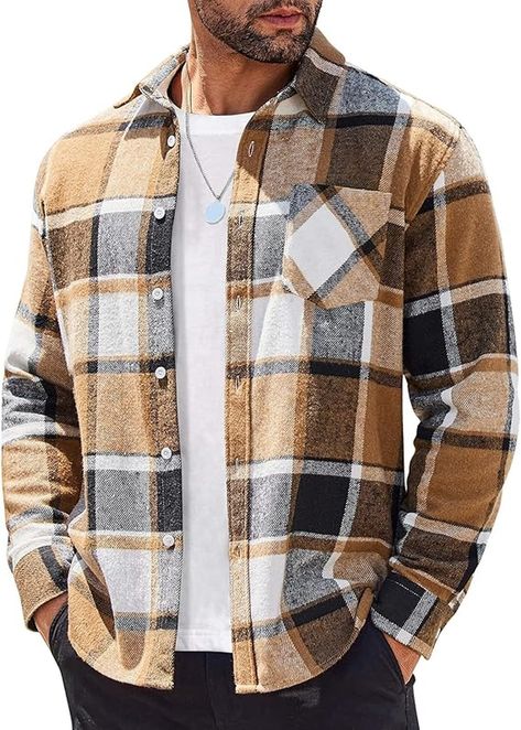 Mens Flannel Shirt, Casual Outerwear, Flannel Jacket, Mens Flannel, Long Sleeve Flannel, Plaid Flannel Shirt, Men's Wardrobe, Shirt Long Sleeve, Flannel Shirt