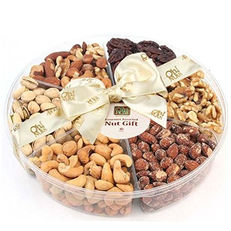 6-Section Assorted Nut Platter - Nuts Gift Basket $36.95 Food Gift Basket Ideas, Christmas Food Gift Baskets, Nut Gift Basket, Kosher Snacks, Food Gift Basket, Best Food Gifts, Assorted Nuts, Edible Christmas Gifts, Nuts Gift