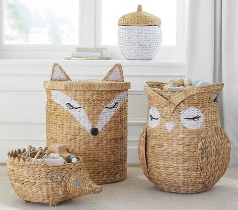 Shaped Fox Storage | Nursery Storage | Pottery Barn Kids Nursery Room Design, Forest Nursery, Baby Boy Room Nursery, Playroom Organization, Baby Nursery Ideas, Nursery Theme, Baby Boy Room, Nursery Storage, Nursery Inspo