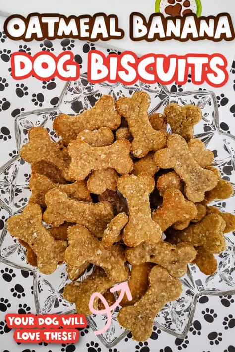 Banana Dog Biscuits, Banana Dog Treat Recipe, Banana Dog Treats, Dog Cookie Recipes, Pup Treats, The Best Oatmeal, Pet Treats Recipes, Treat Business, Dog Treats Homemade Easy