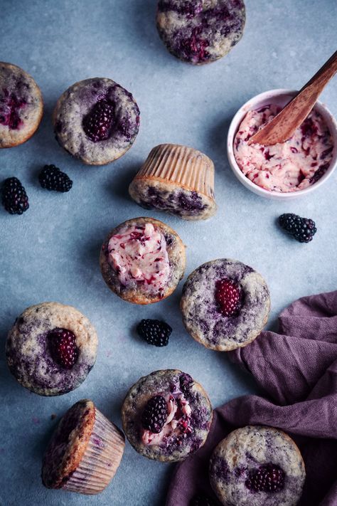 Muffin Monday, Blackberry Muffins, Peach Cobbler Muffins, Blackberry Muffin, Nature Cake, Healthy Cupcakes, Muffins Vegan, Lemon Muffins, Healthy Muffins