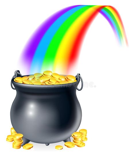 Pot Of Gold Clipart, Rainbow And Pot Of Gold, Rainbow Pot Of Gold, Rainbow Images, Diy Classroom Decorations, Gold Clipart, Business Cartoons, Lion Illustration, End Of The Rainbow