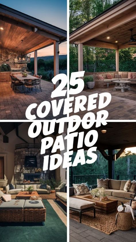 Transform your outdoor area into a year-round living space with these 25 covered outdoor patio ideas that provide shelter and style, perfect for any season. Visit our site for more ways to enhance your patio. Outdoor Patio Makeover Ideas, Outdoor Arizona Patio Ideas, 4 Season Patio Ideas, Decorating Covered Patio Ideas, Covered Porch Furniture Layout, Outdoor Back Patio Ideas, Simple Outdoor Patio Ideas Backyards, Covered Outdoor Patio Ideas Decor, Back Deck Layout Ideas