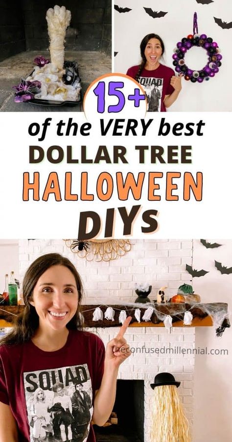 Diy Cheap Halloween Decorations, Panther Halloween Costume, Halloween Party Decorations Indoor, Dollar Store Halloween Diy, Indoor Halloween Decor Ideas, Easy Outdoor Halloween Decorations, Dollar Tree Halloween Diy, Diy Halloween Ghosts, Cheap Halloween Diy