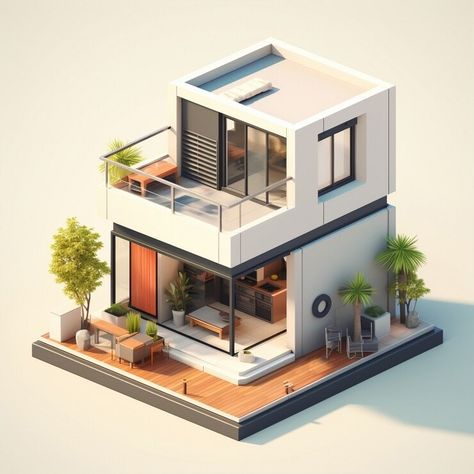 Free AI Image | 3d rendering of isometric house Blender Architecture, Isometric House, Small House Model, Santa Monica Los Angeles, Rumah Minecraft Sederhana, Minecraft Interior Design, House Flippers, Room Addition, Modern Small House Design