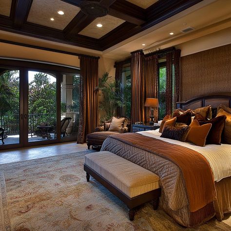 Luxurious Master Suite Open Guest Room Ideas, Lavish Bedrooms Master Suite, Courtyard Bedroom Master Suite, Luxury Bedroom Master With Balcony, Bedroom With Balcony Design Master Suite, Bedroom Suite Ideas Master, Mansion Master Suite, Dream Bedroom Luxury Master Suite, Spacious Bedroom Ideas