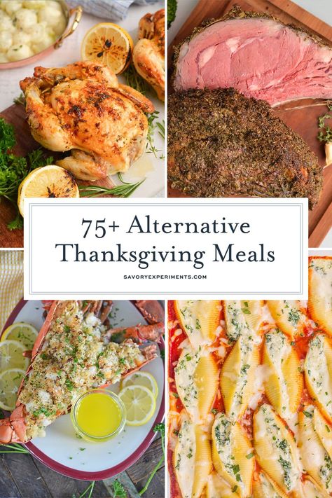 Tired of Thanksgiving classics? This list of Alternative Thanksgiving Meals is sure to give your Thanksgiving dinner a welcome update! Thanksgiving Alternative Meals, Alternative Thanksgiving Dinner Ideas, Untraditional Thanksgiving Dinner, Untraditional Thanksgiving, Alternative Thanksgiving, Thanksgiving Entree, Thanksgiving Classics, Thanksgiving Main Dish, Thanksgiving Mains