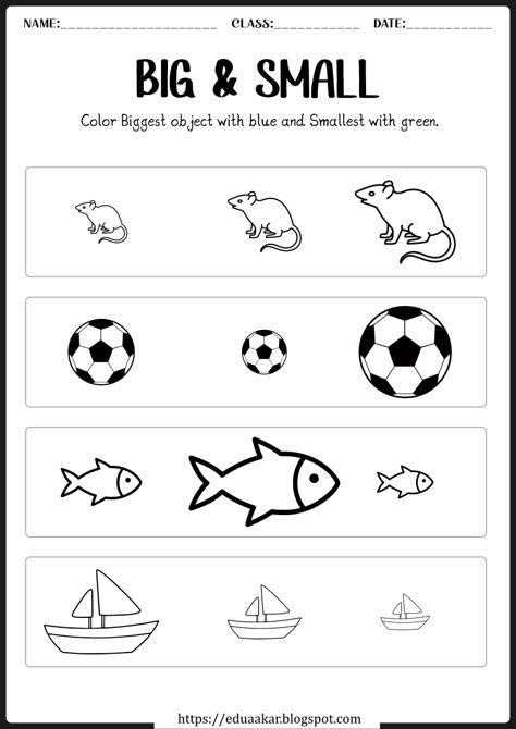 Concept Big And Small Worksheet, Up And Down Concept For Preschool, Prenursery Worksheet, Big And Small Worksheets Kindergarten, Gk Worksheet For Nursery, Gk Worksheets For Kindergarten, Science Worksheets For Preschool, Big And Small Worksheets For Preschool, Big Or Small Worksheet