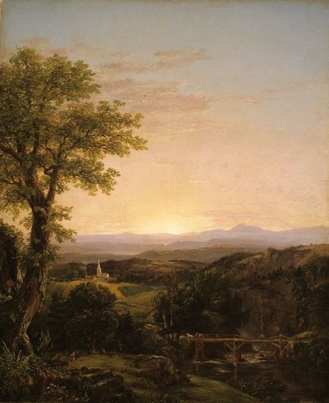 Thomas Cole; American, 1801-1848, New England Scenery England Scenery, Hudson River School Paintings, River Paintings, 19th Century Landscape, Hudson River School, Hudson River Valley, Winslow Homer, American Painting, River Art