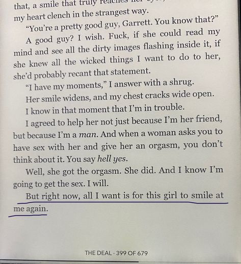 The Deal Annotations, The Deal Quotes, Fictional Quotes, Reading Core, Hannah Garrett, Cute Book Quotes, Garrett Graham, Hannah Wells, Off Campus Series