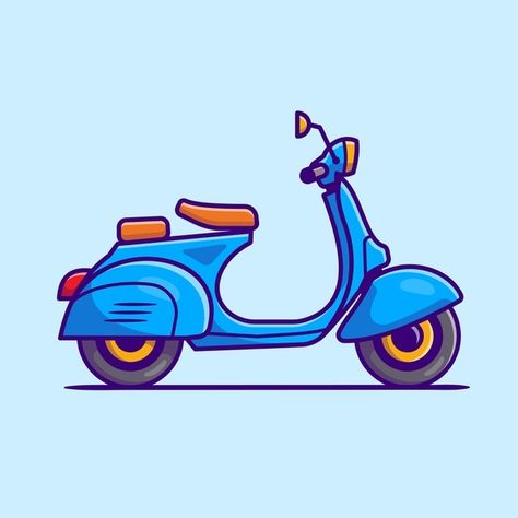 Scooter cartoon icon illustration. mot... | Premium Vector #Freepik #vector #vintage #man #sport #cartoon Scooter Drawing, Motorcycle Drawing, Bike Logo, Bike Drawing, Motorcycle Illustration, Bike Illustration, Vector Icons Illustration, Grunge Textures, Cartoon Icons