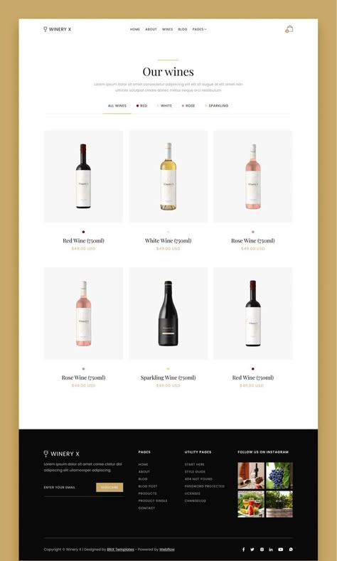 Winery HTML CSS Website Theme Winery Website Design, Wine Website Design, Wine Websites, Wine Website, Winery Design, Webflow Website, Store Launch, Wine House, Winery Tours