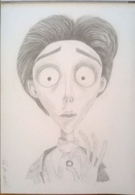 Drawing Victor Van Dort - The Corpse Bride #ArtworkbyPierre Drawing - Artwork by Pierre https://www.facebook.com/pages/Artwork-by-Pierre/549638755074018?ref=hl Victor Drawing Corpse Bride, Victor Van Dort Drawing, Victor Corpse Bride Drawing, Drawing Corpse Bride, Corpse Bride Drawing Easy, Victor Drawing, Corpse Bride Sketch, Bride Sketch, Corpse Bride Drawing