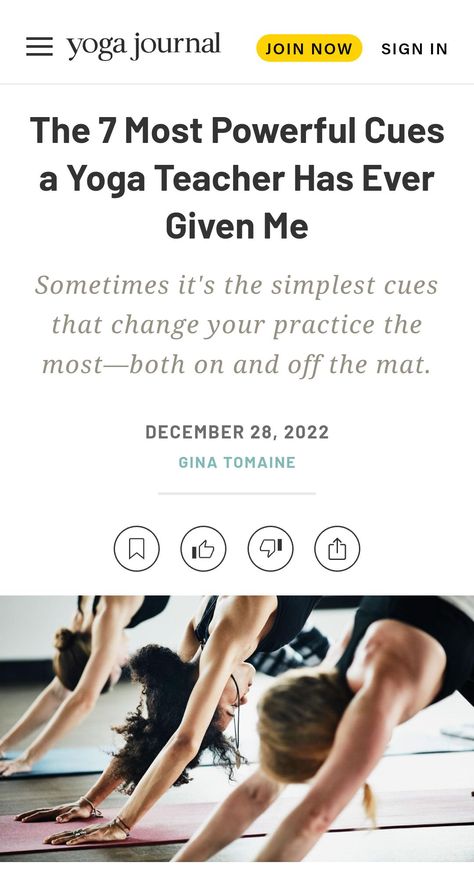 The 7 Most Powerful Cues a Yoga Teacher Has Ever Given Me | "Sometimes it's the simplest cues that change your practice the most—both on and off the mat." ~Gina Tomaine Wild Thing Yoga, Yoga Cues, Heart Openers, Yoga Class Themes, Yoga Class Plan, Self Vision Board, Yoga Teacher Certification, Body Flow, Yoga Words