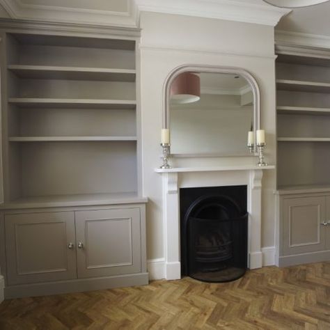 Alcove Cupboards | Alcove Units | Built in Solutions Painted Alcove Cupboards, Alcove Cupboards Living Room, Alcove Storage Living Room, Alcove Bookshelves, Led Shelf Lighting, Led Shelf, Alcove Ideas Living Room, Alcove Units, Living Room Cupboards