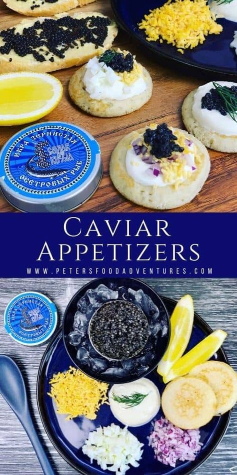 Caviar Party Ideas, Caviar Plating Ideas, Recipes With Caviar, What To Serve With Caviar, Black Caviar Appetizers, Caviar Pairings, Caviar Platter, Caviar And Eggs, Caviar Recipes Appetizers