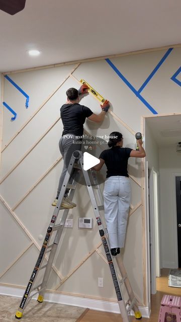 studymoofin 🤍 on Instagram: "In LOVE with our entryway progressss 🥹 accent wall finally finished!! Next up decorr 🤍" Accent Wall For Staircase, Entry Wall Design Ideas, Entrance Hallway Wall Decor, Accent Wall Hallway Stairs, Feature Hallway Wall, End Of Hallway Accent Wall Ideas, Stairway Feature Wall Ideas, Accent Wall Foyer Entryway, Double Height Staircase Wall Design Modern