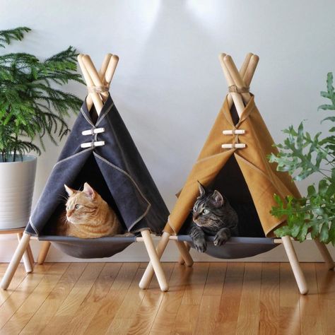 Katt Diy, Cat Teepee, Katt Grejer, Rare Rabbit, Kat Diy, Chat Diy, Cat Tent, Cat House Diy, Outdoor Cat House