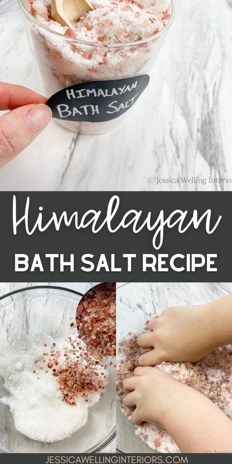 Make this all-natural Himalayan salt bath with just a few simple ingredients and enjoy all its amazing benefits! Diy Bath Salts With Essential Oils, Bath Salt Recipe, Bath Salts Diy Recipes, Homemade Bath Salts Recipe, Diy Bath Salts, Homemade Bath Salts, Salt Recipes, Bath Salts Gift, Bath Salts Recipe