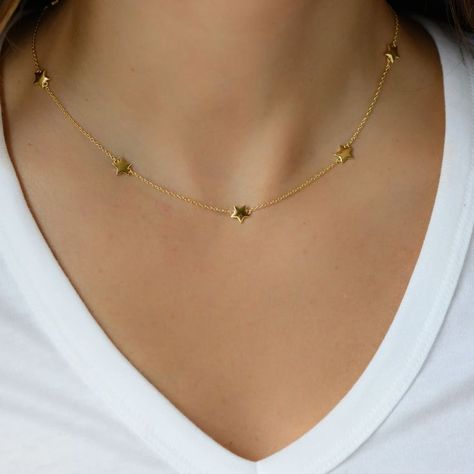 Gold Star Necklace, Star Necklace Gold, Star Charm Necklace, Necklace Star, Star Pendant Necklace, Celestial Jewelry, Demi Fine Jewelry, Pure Love, Wedding Jewellery Necklace