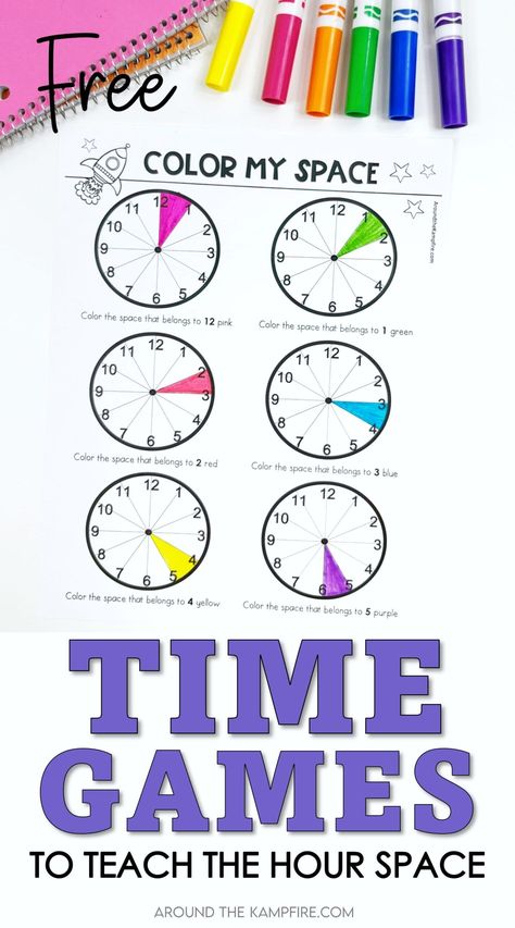 Telling Time Games 1st Grade, Teaching Time Third Grade, Telling Time For Preschoolers, Learning To Tell Time For Kids, Teaching Telling Time, Teaching Time Kindergarten, Teaching Time 2nd Grade, Telling Time Lesson, Time Activities For Kids