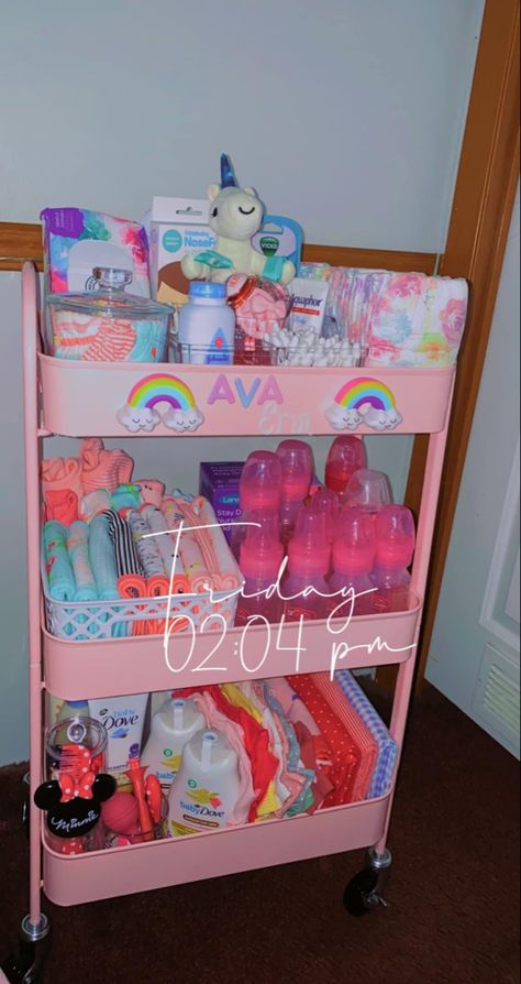 Sharing Room With Newborn, Newborn Organization, Pregnancy Slay, Baby Cart, Baby Accesories, Mommy Hacks, Baby Nursery Organization, Baby Room Organization, Baby Storage